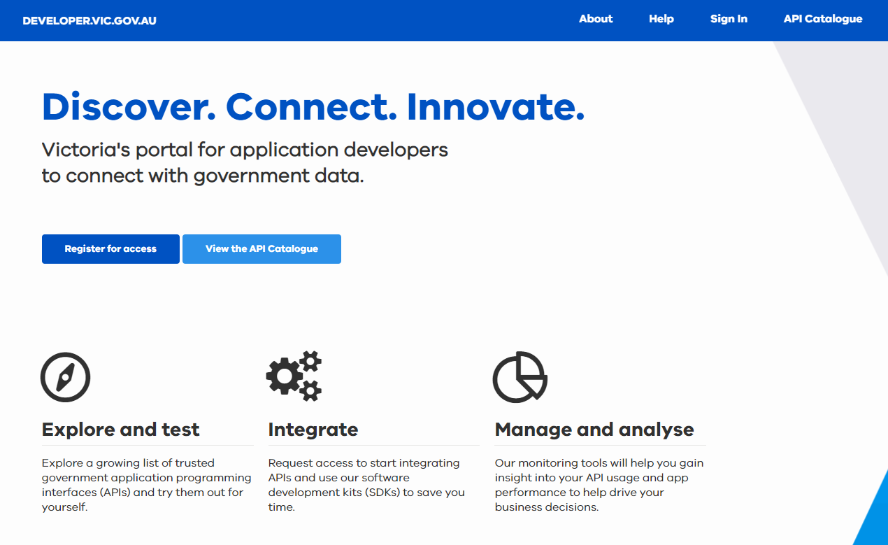 The Victorian Government's API catalogue