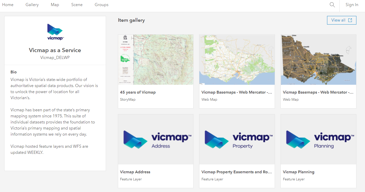 Vicmap-as-service