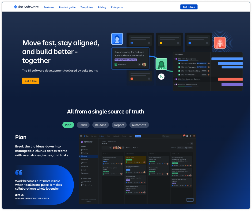 Screenshot of Atlassian Jira Service Management page